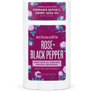 Schmidt's Rose + Black Pepper Hemp Seed Oil Enriched Natural Deodorant Sensitive Skin Formula