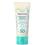 Aveeno Positively Mineral Sensitive Skin Sunscreen Broad Spectrum SPF 50 For Face
